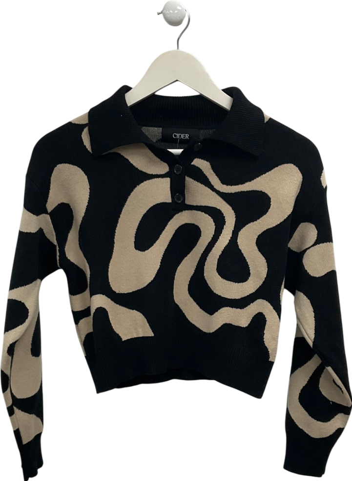 Cider Black Everyday Psychedelic Swirl Pullover UK M