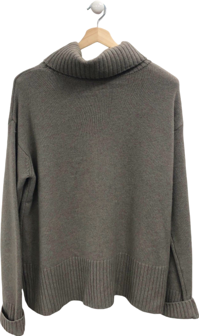 Wyse London Nadia Funnel Neck Cashmere / Merino Blend Jumper - Mushroom UK XL