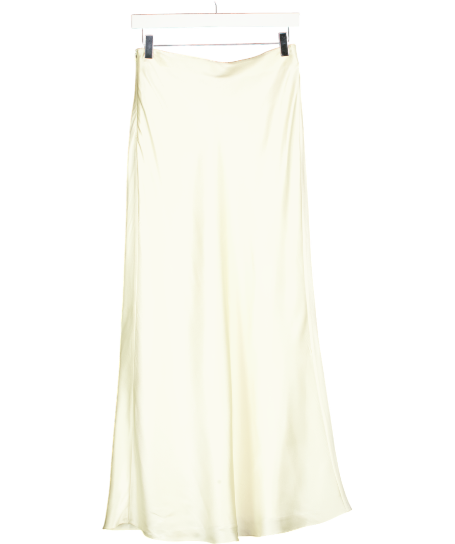 LilySilk Cream 100% Mulberry Silk Midi Slip Skirt UK 8