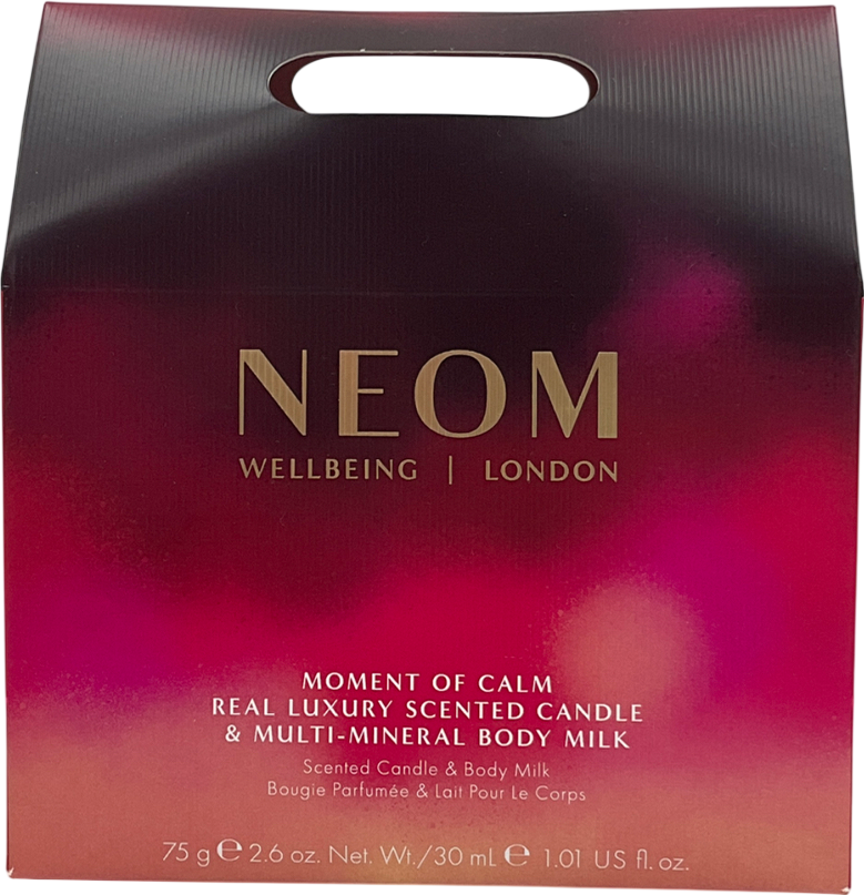 NEOM White Wellbeing Moment Of Calm Candle & Body Lotion Gift Set