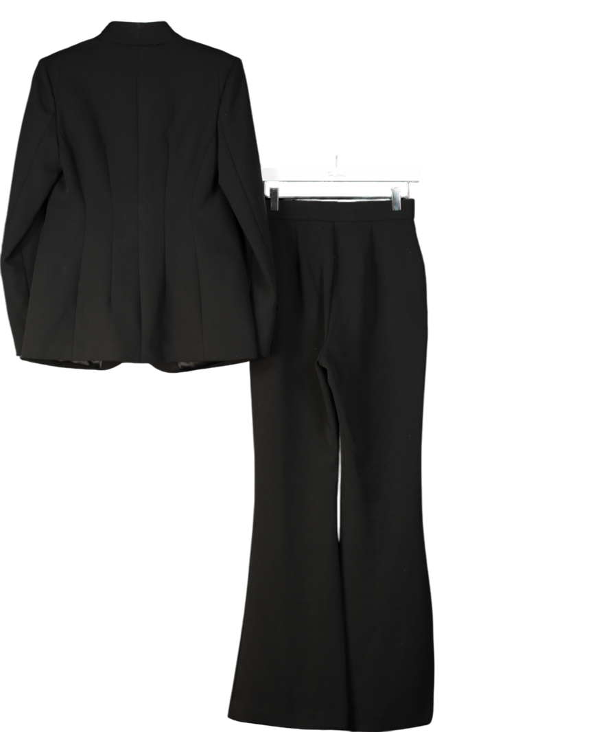 Mint Velvet Black 2-piece Collarless Blazer And Black Flared Trouser Suit UK 10 & UK 8