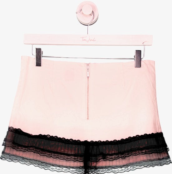 With Jean White Thrill Detail Mini Skirt UK XS