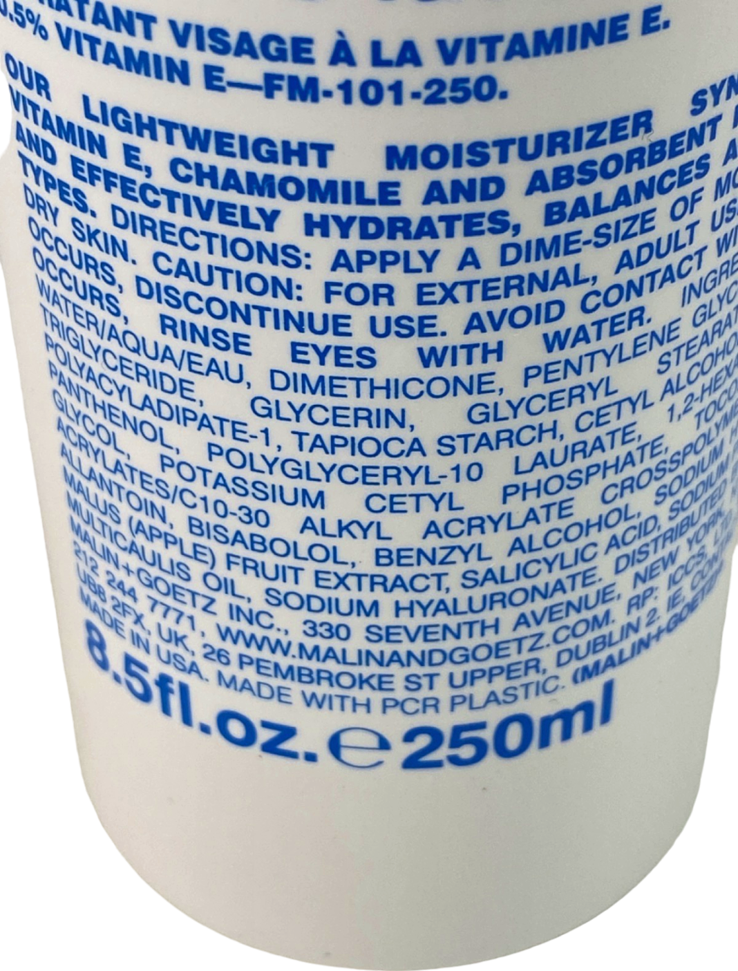 Malin+Goetz Vitamin E Face Moisturizer 250ml