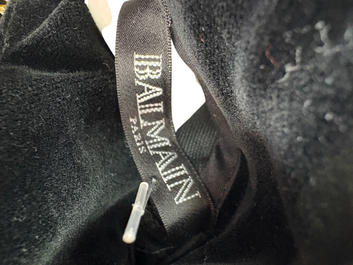 Balmain Black Cutout Crystal Embellished Velvet Mini Dress UK 8