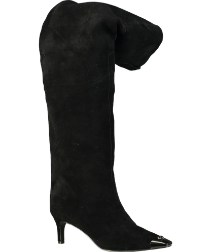 Kurt Geiger Black Regent Western Over the Knee Boots UK 8 EU 41 👠