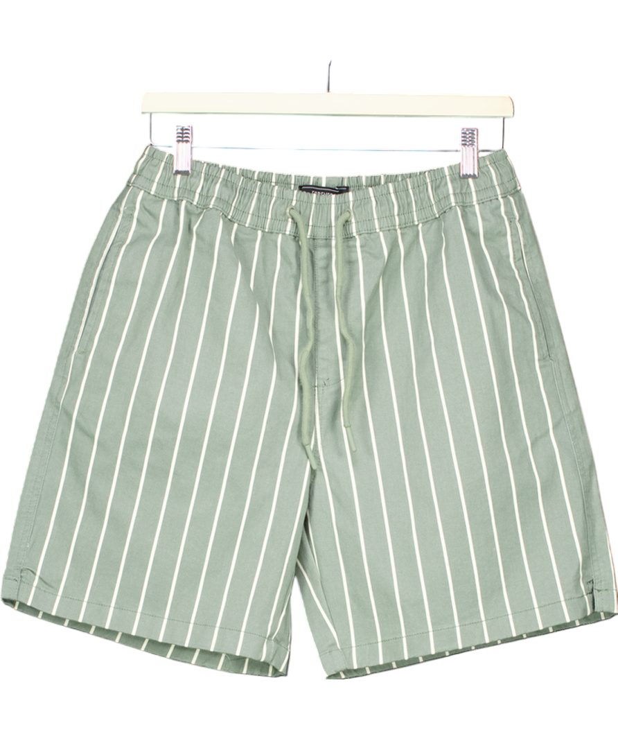 forever 21 Green Stripe Cotton Shorts UK S