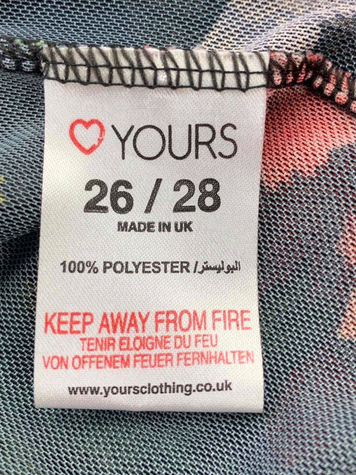 Yours Black Floral Mesh Top UK 26/28