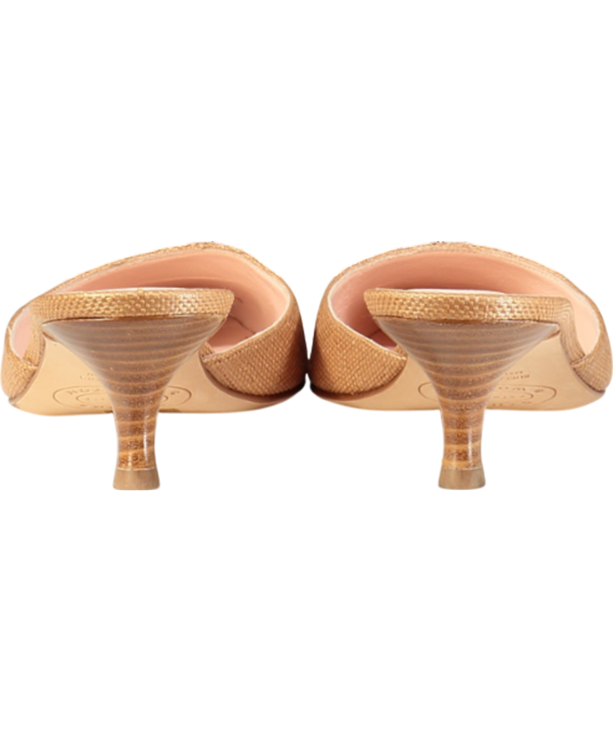 Stubbs & Wootton Brown Panama Luggage Corsini Kitten Heel UK 8 EU 41 👠