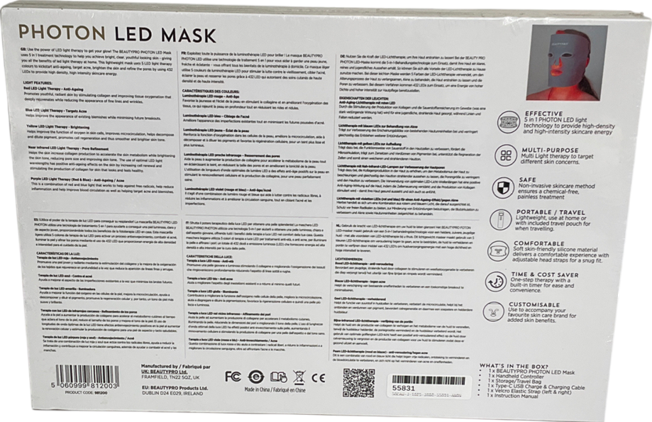 Beauty Pro Photon Led Light Therapy Facial Mask