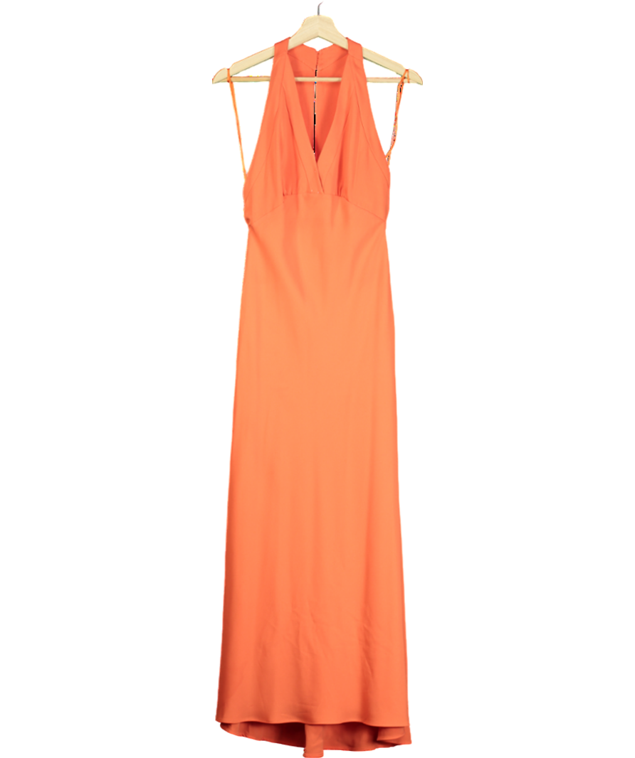 MANGO Mango Lightweight Maxi Dress In Orange UK 8