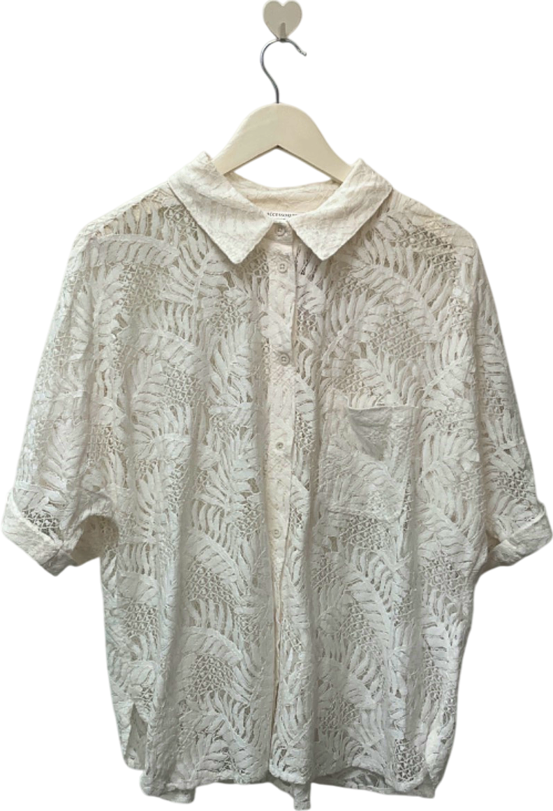 Accessorize White Lace Shirt UK L