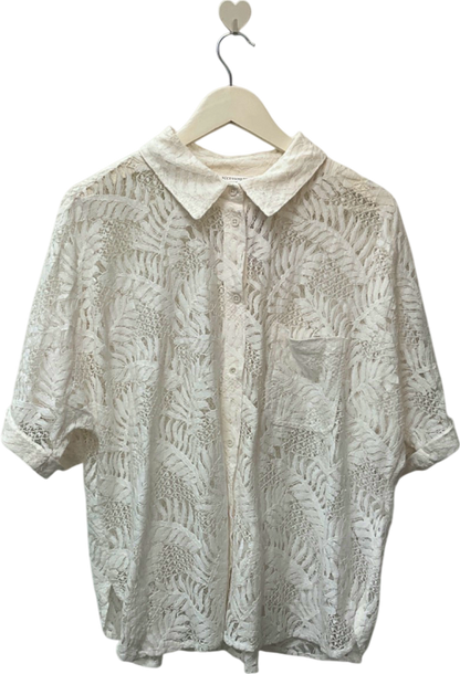 Accessorize White Lace Shirt UK L