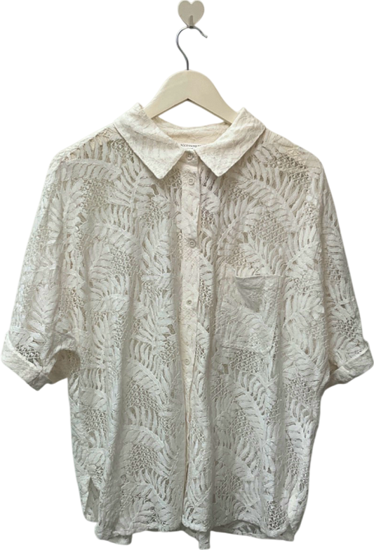 Accessorize White Lace Shirt UK L