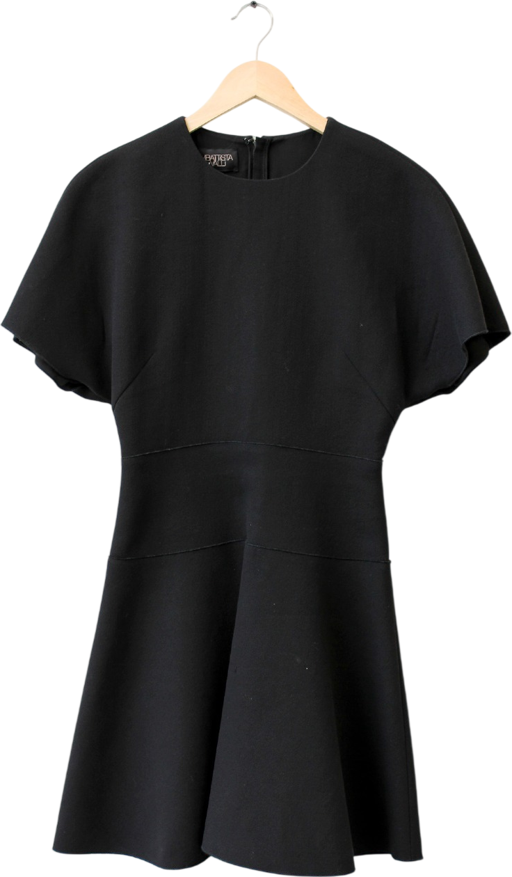 Giambattista Valli Black Crepe Fit & Flare Dress It38 Uk 6 UK XS