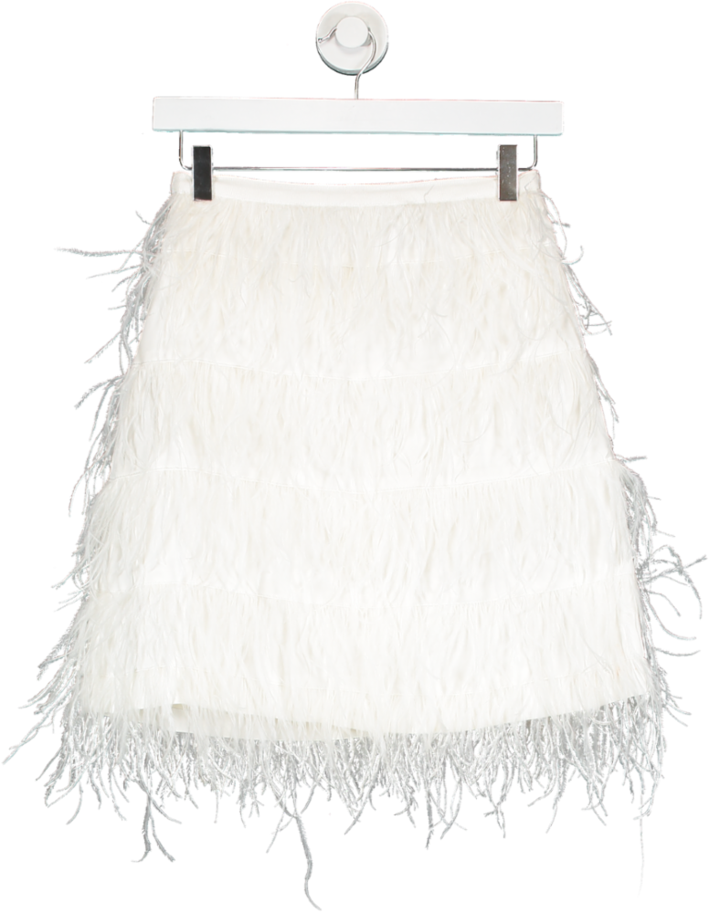 Karen Millen White Feather Mini Skirt UK 6