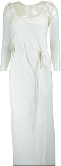 THE FRANKIE SHOP White Pinstripe Maxi Slip Wrap Dress UK XS/S