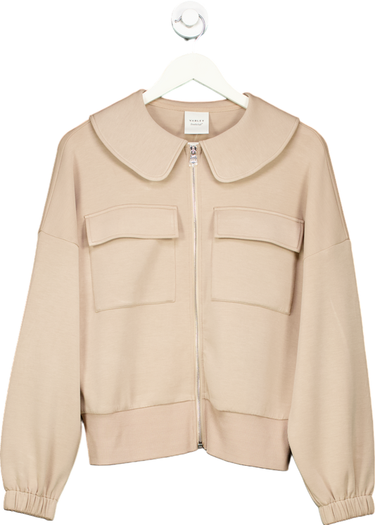 Varley Beige Zip-Up Jacket UK M