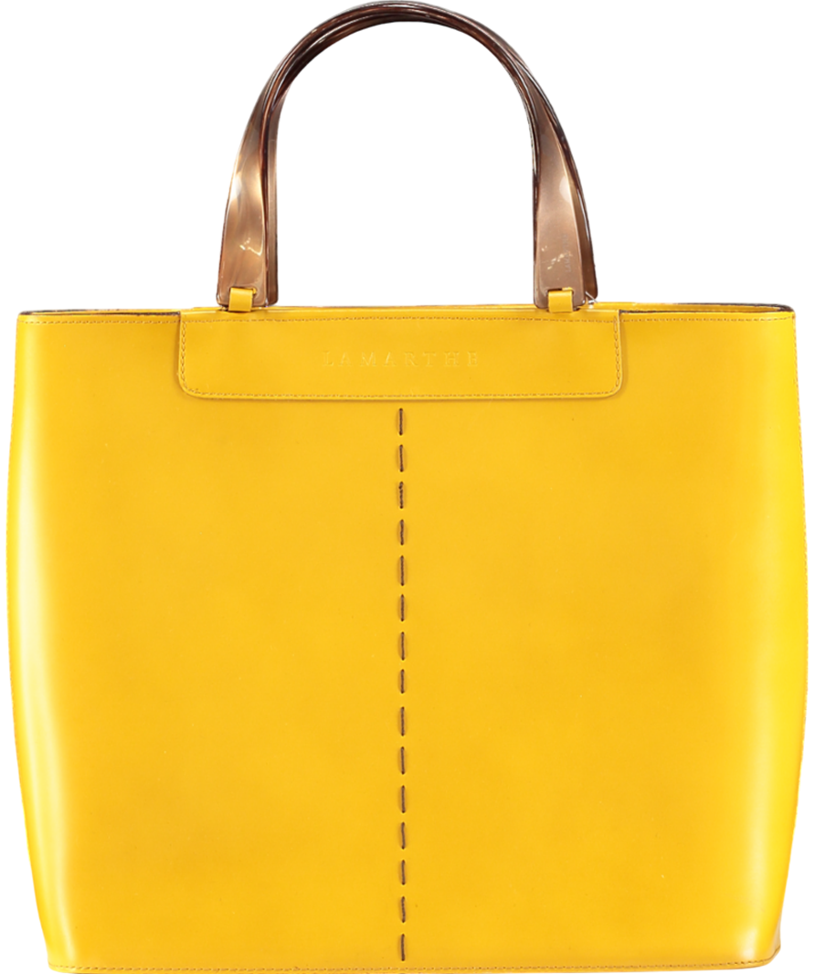 LAMARTHE PARIS Mustard Yellow Top Handle Handbag