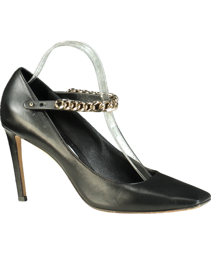 Jimmy Choo Black Malva 85 Leather Mary Jane Pumps UK 8 EU 41