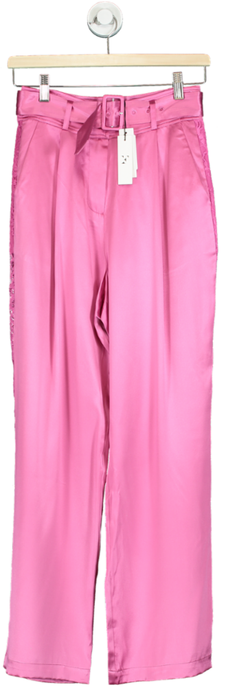 Fleur du Mal Plum Rose Silk Trousers UK XS