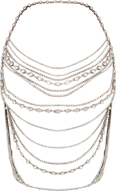 PrettyLittleThing Metallic Silver Diamante Body Jewellery One Size