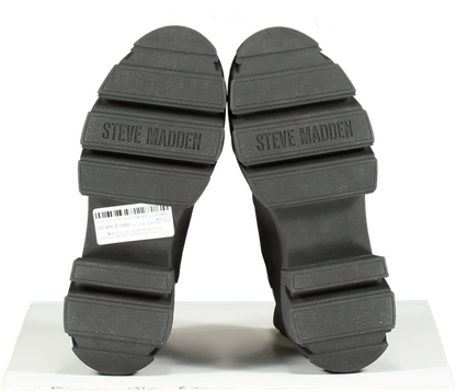 STEVE MADDEN Black  Leather Chunky Ankle Boots Bnib UK 6 EU 39 👠
