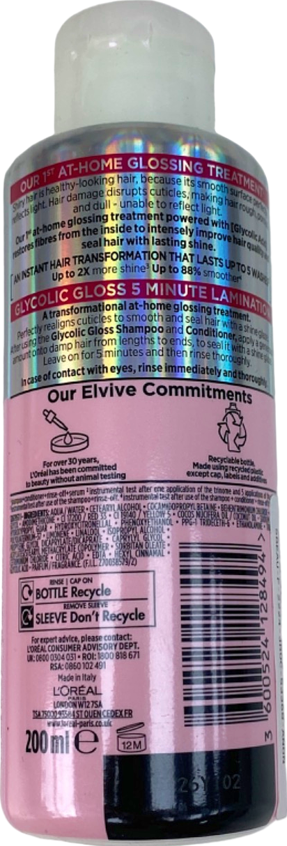 L'oreal Paris Elvive Glycolic Gloss 5 Minute Lamination 200ml – Reliked