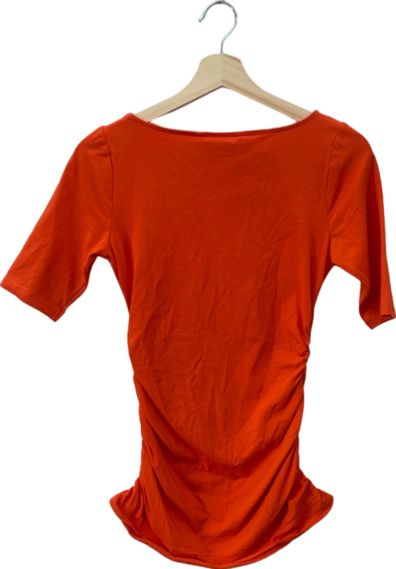 Boden Orange Ruched T-Shirt UK 10