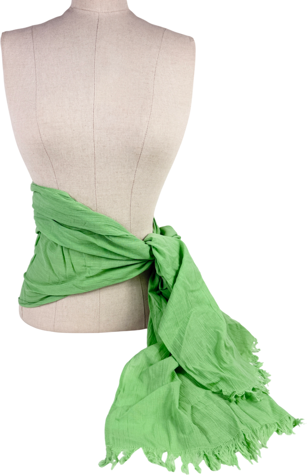 Sea level Salt Frayed Sarong Matcha Green One Size