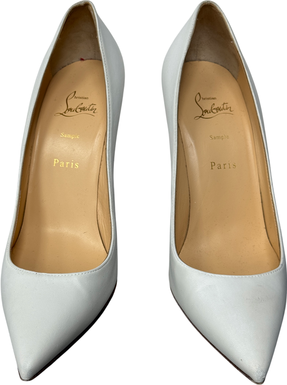 Christian Louboutin White Kate 100 Mm Pumps - Lamb Nappa Leather Shoes - Bianco UK 8 EU 41 👠