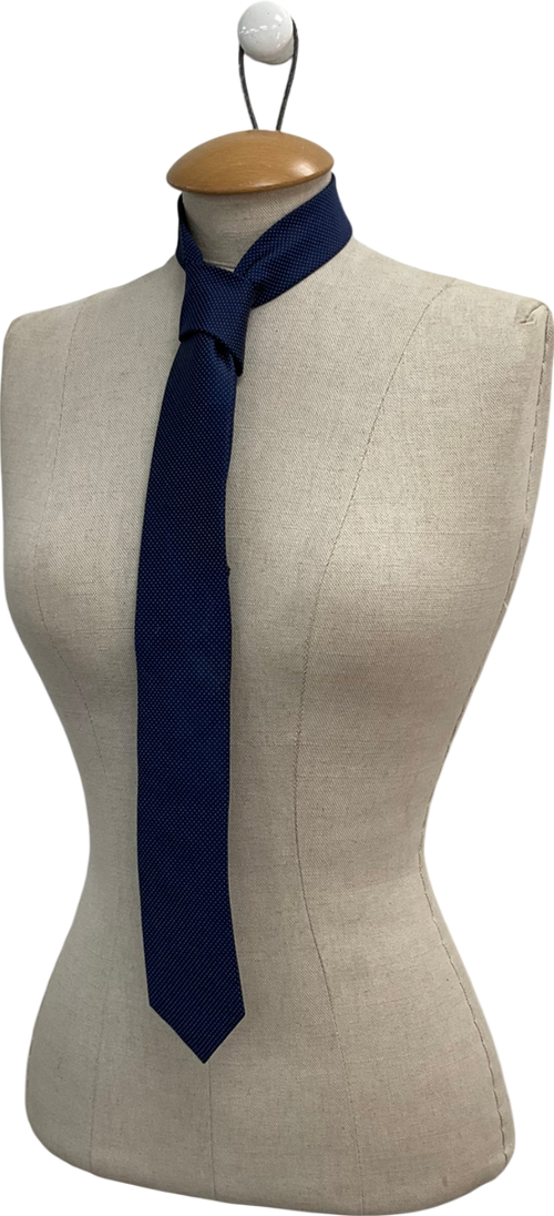 Bar III Blue Spotted Silk Tie One Size