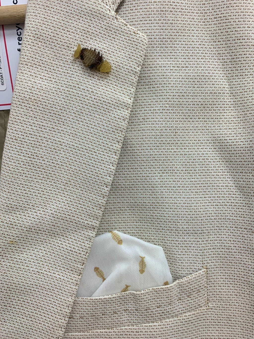 Zara Man Beige Textured Blazer UK M