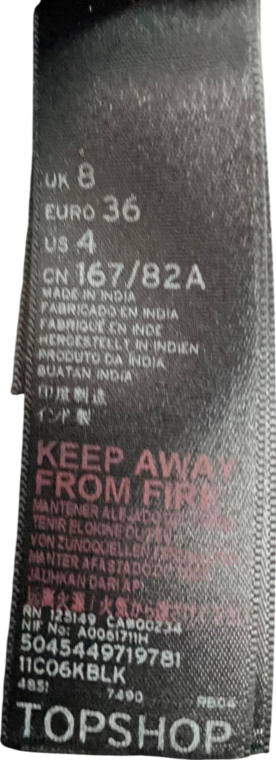 Topshop Black Faux Leather Oversized Sleeveless Biker Jacket UK 8