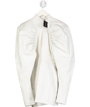 Rotate Birger Christensen Cream Kim Button Detailed Faux Leather Mini Dress UK 6