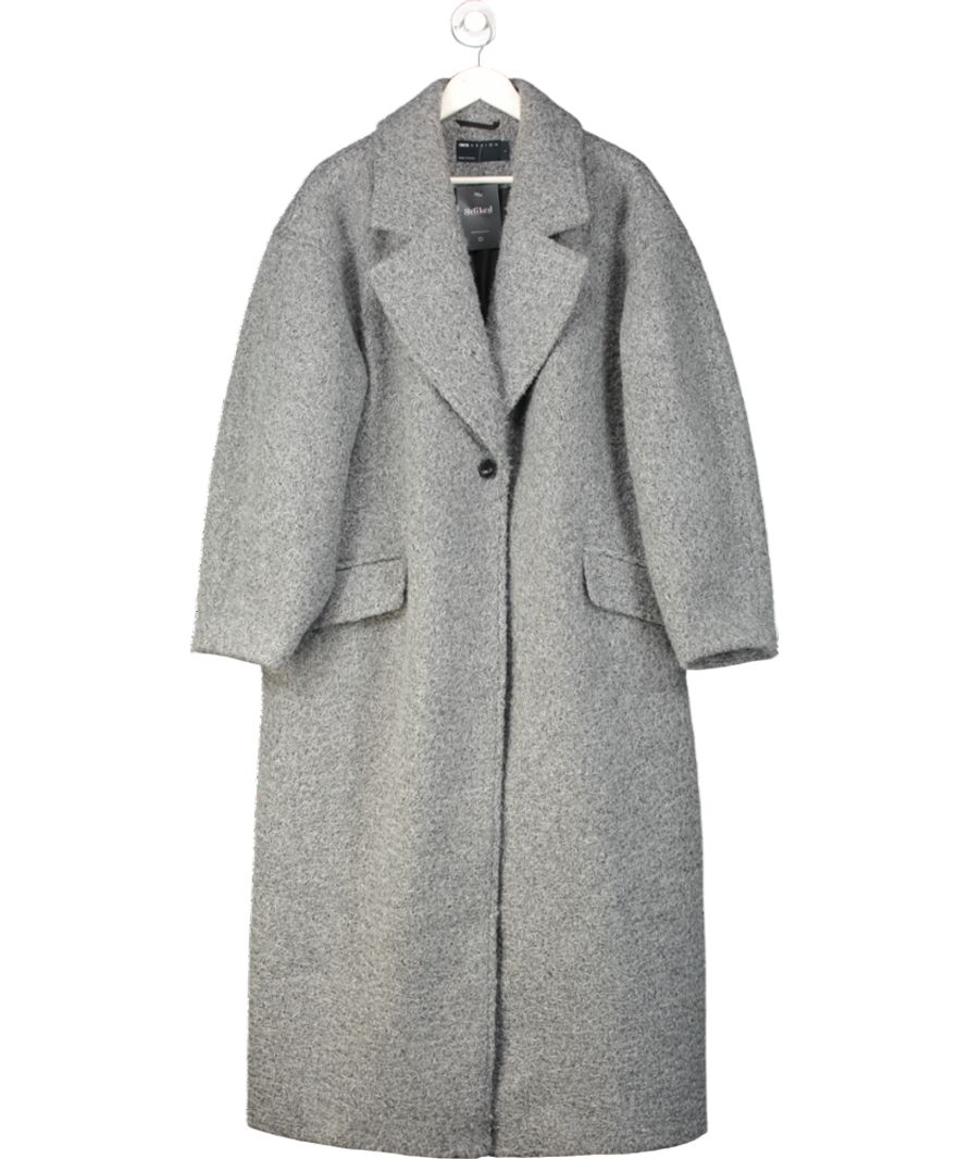 ASOS Chuck On Cosy Boucle Coat In Grey UK L