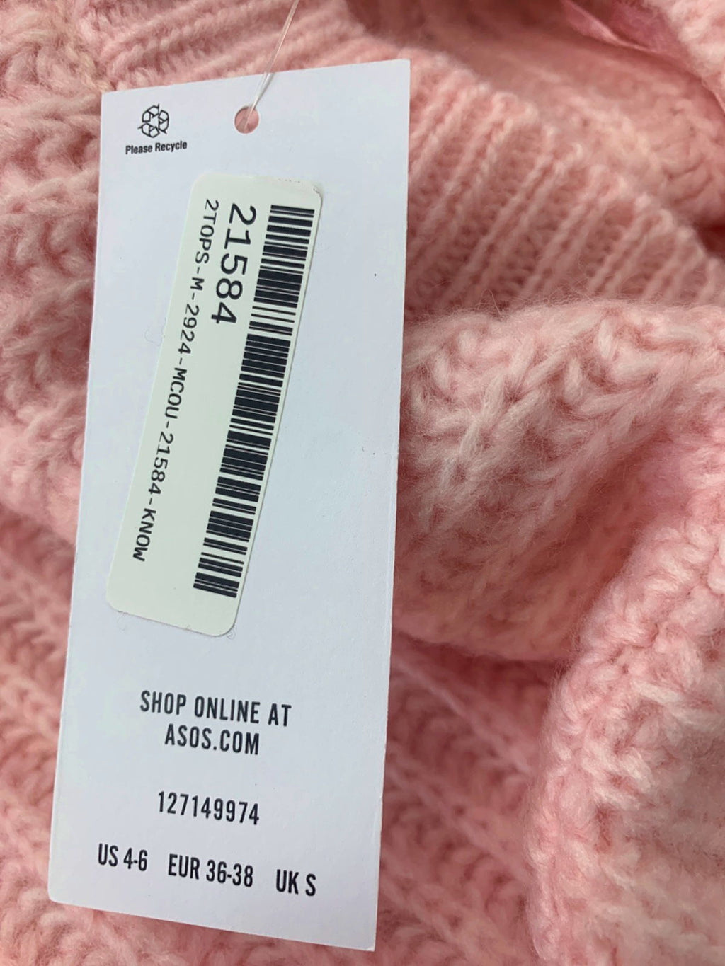 Miss Selfridge Pink V-Neck Knitted Cropped Jumper UK S