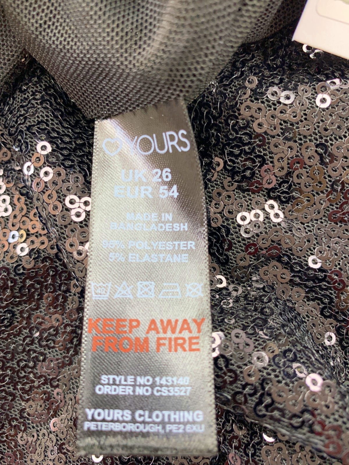 Yours Black Sequin Leggings UK 26