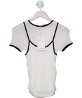 Pull&Bear White Contrast Double Layered Tshirt UK S