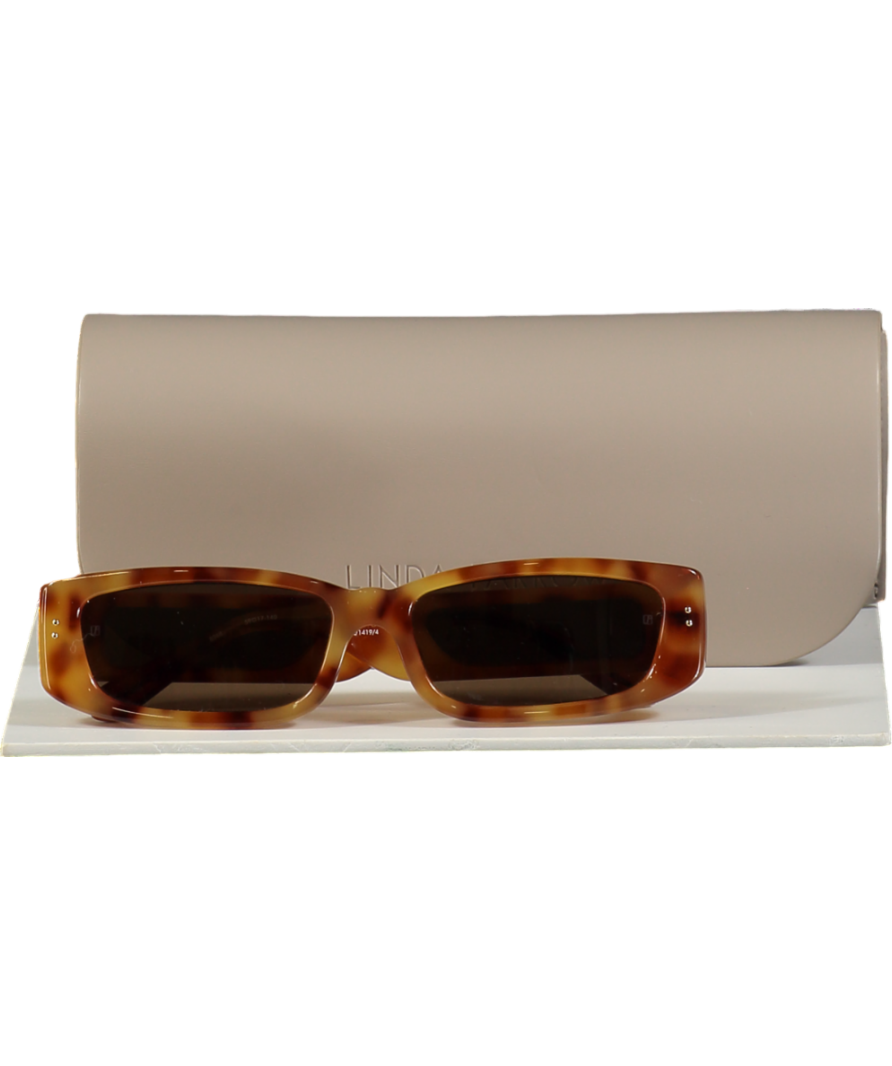 Linda Farrow Brown Talita Sunglasses In Tortoiseshell One Size