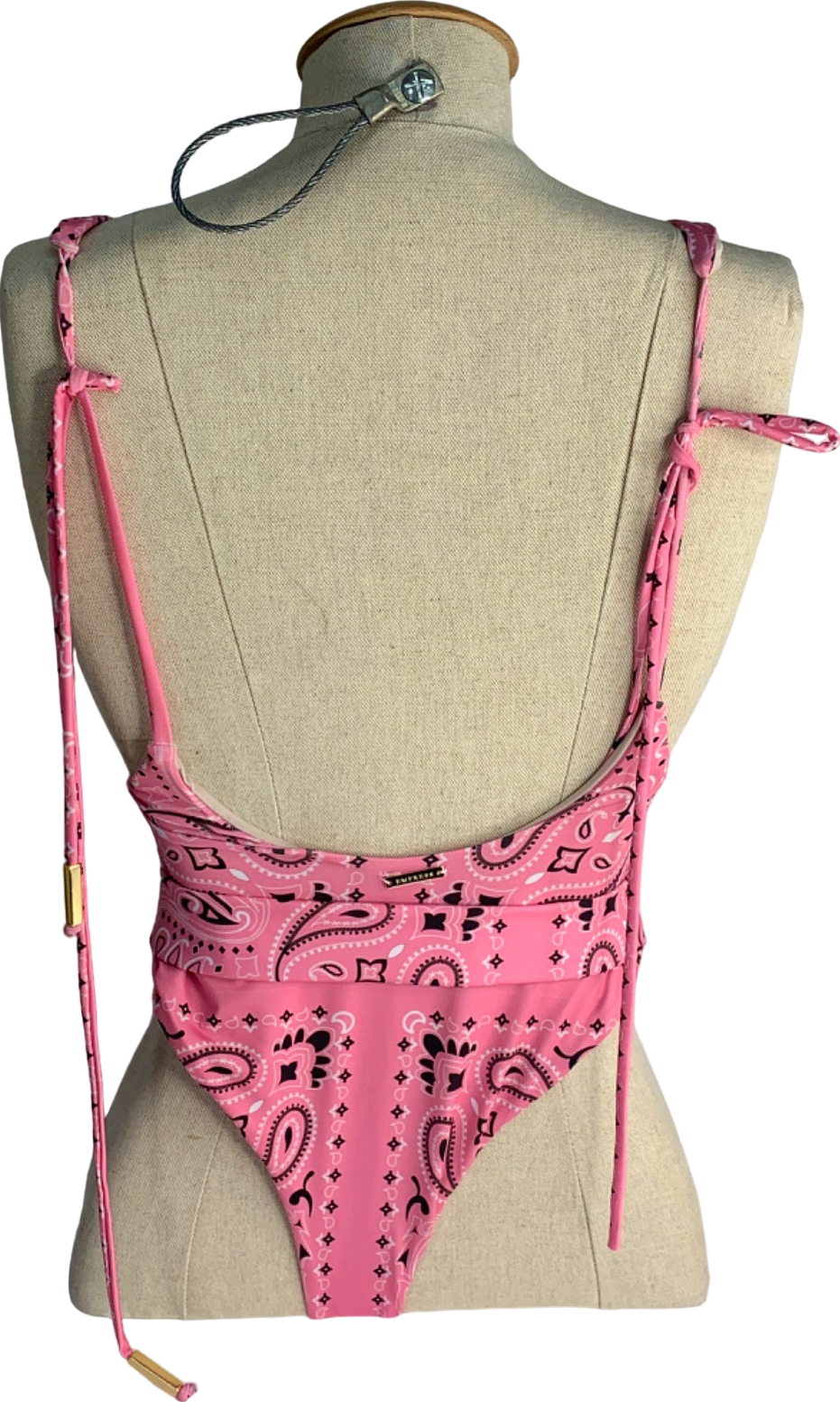 Empress Pink Belted Swimsuit UK S