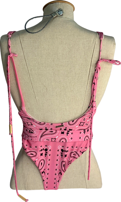 Empress Pink Belted Swimsuit UK S