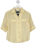 Bello Regia Linen Blend Yellow Checked Shirt UK S/M