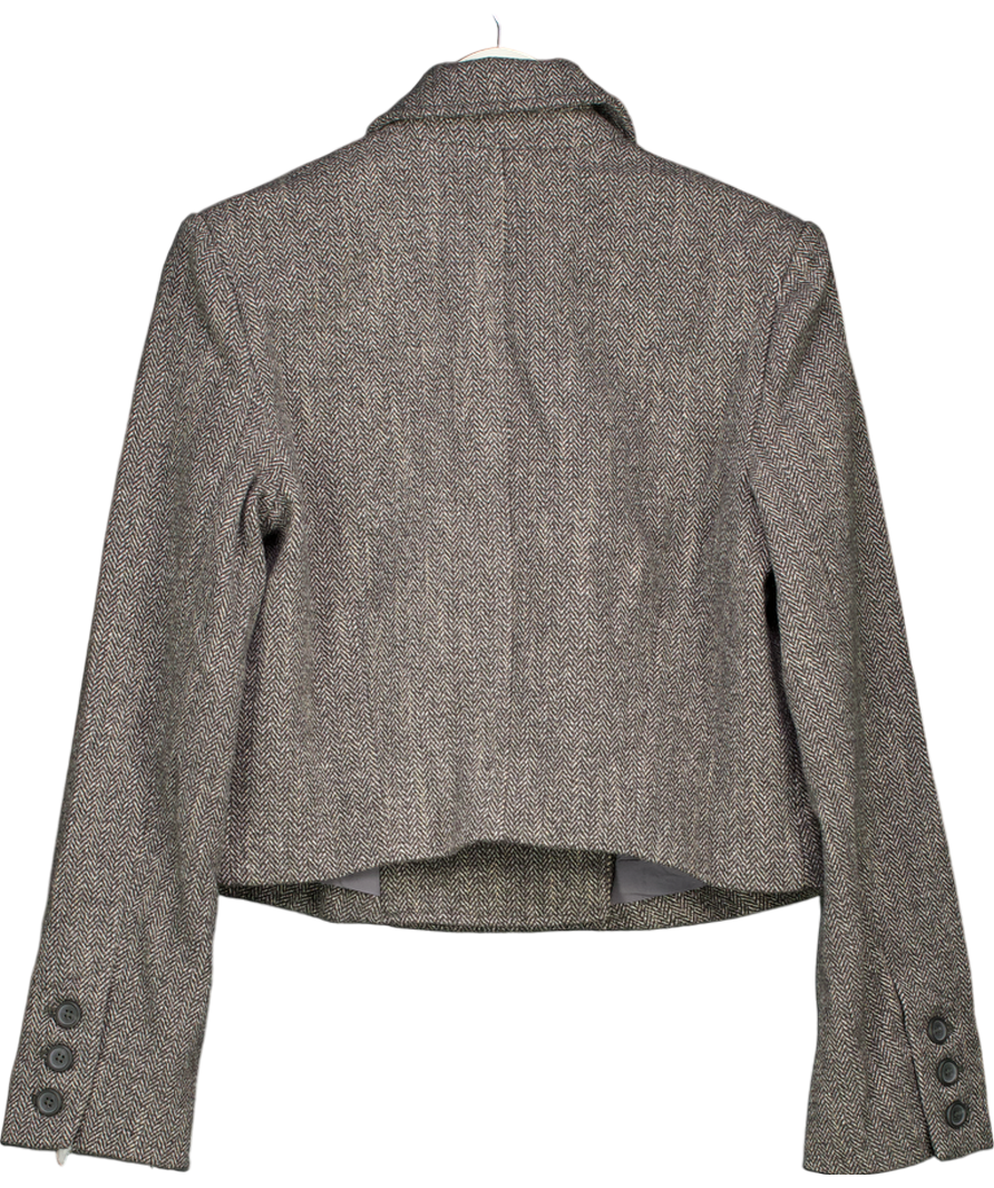 Free People Grey Tailored Wool Blend Heritage Blazer UK S