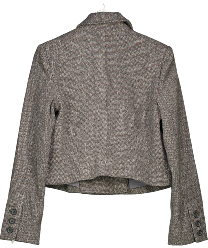 Free People Grey Tailored Wool Blend Heritage Blazer UK S