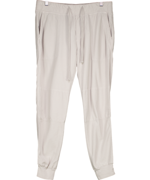 James Perse Grey Cotton Drawstring Trousers UK M