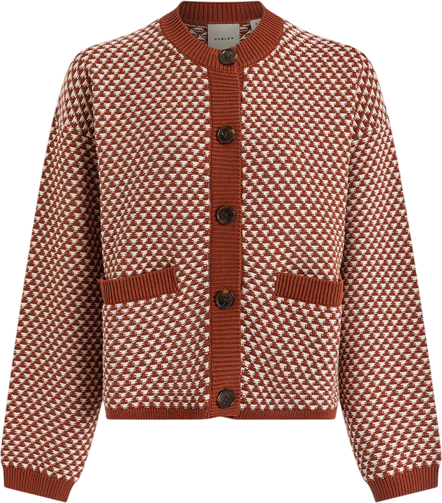 VARLEY Elmwick Knit Jacket In Maple Brown UK M