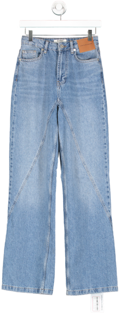 4th & Reckless Antique Blue Denim Straight Leg Jeans - Ayla UK 6