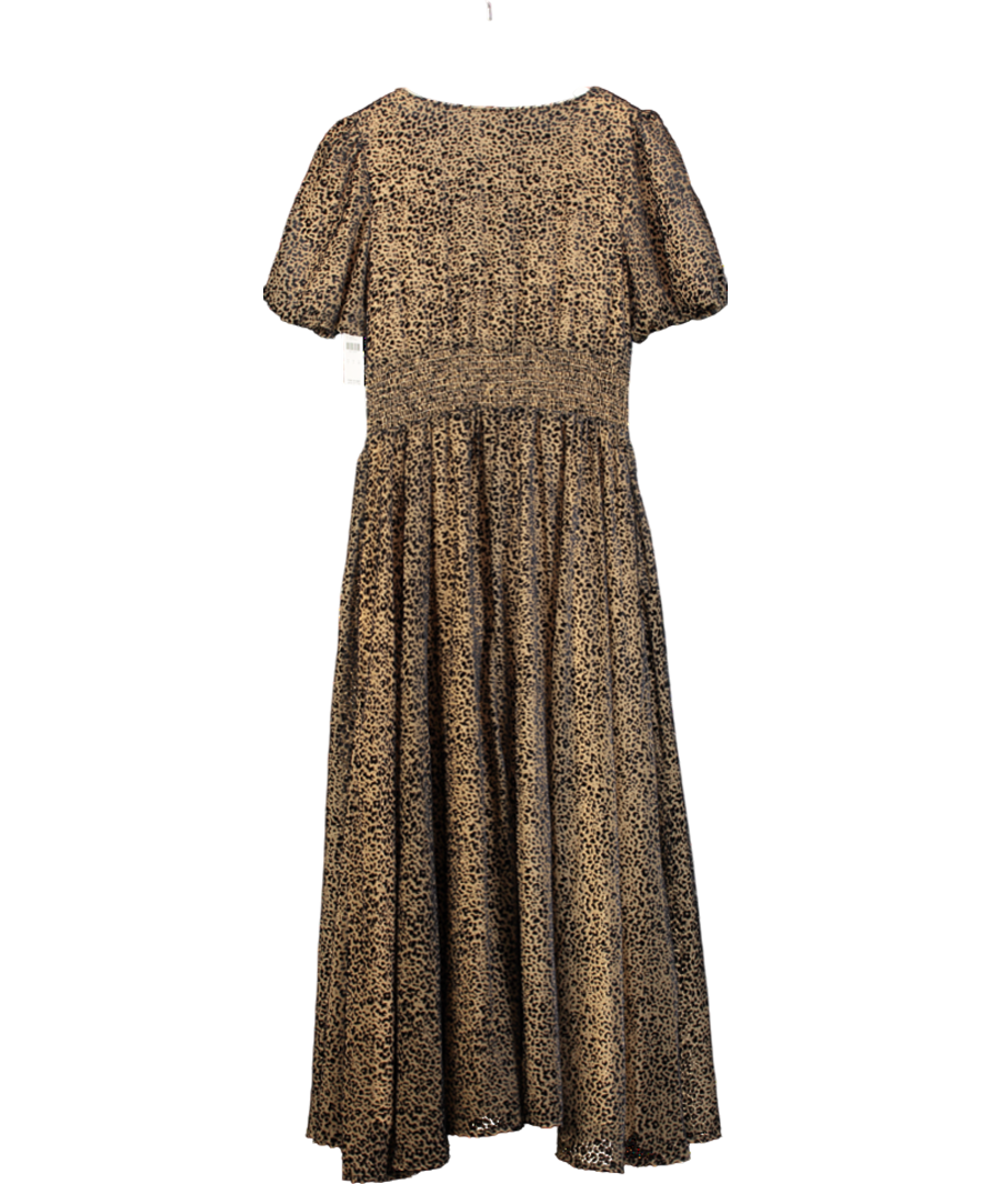 Anthropologie brown The Katerina Button-Front Dress UK 12