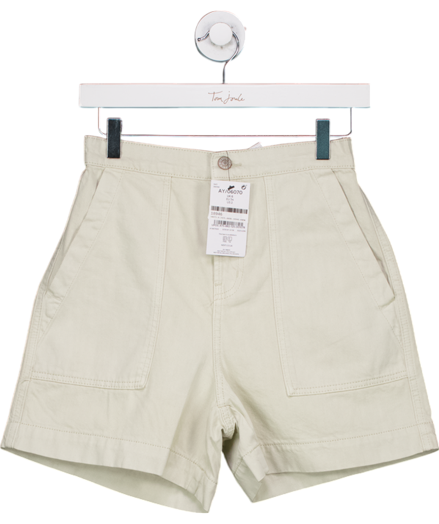 Next Beige Denim Cotton Shorts UK 6