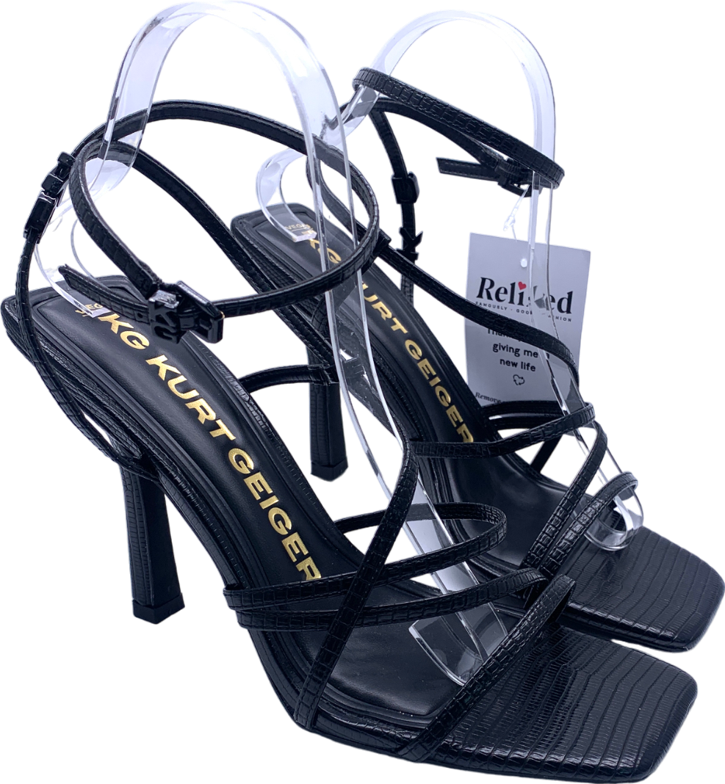 KG Kurt Geiger Black Alexa Strappy Heeled Sandals UK 8 EU 41 👠